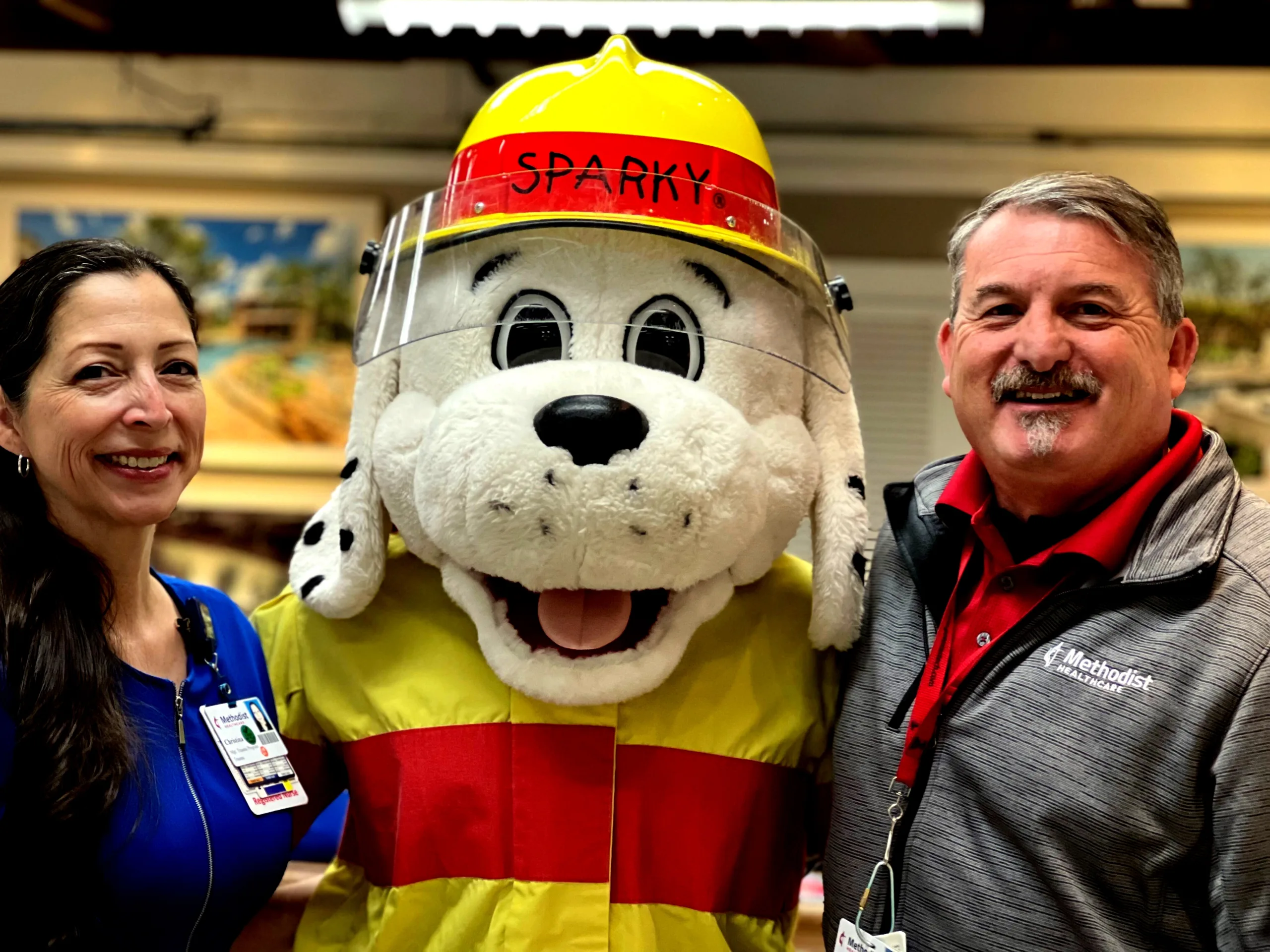 Christina Miramontes and Preston Love with Sparky for Water Safety