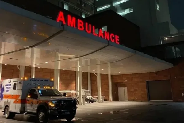 Karnes County EMS dropping off at University Hospital